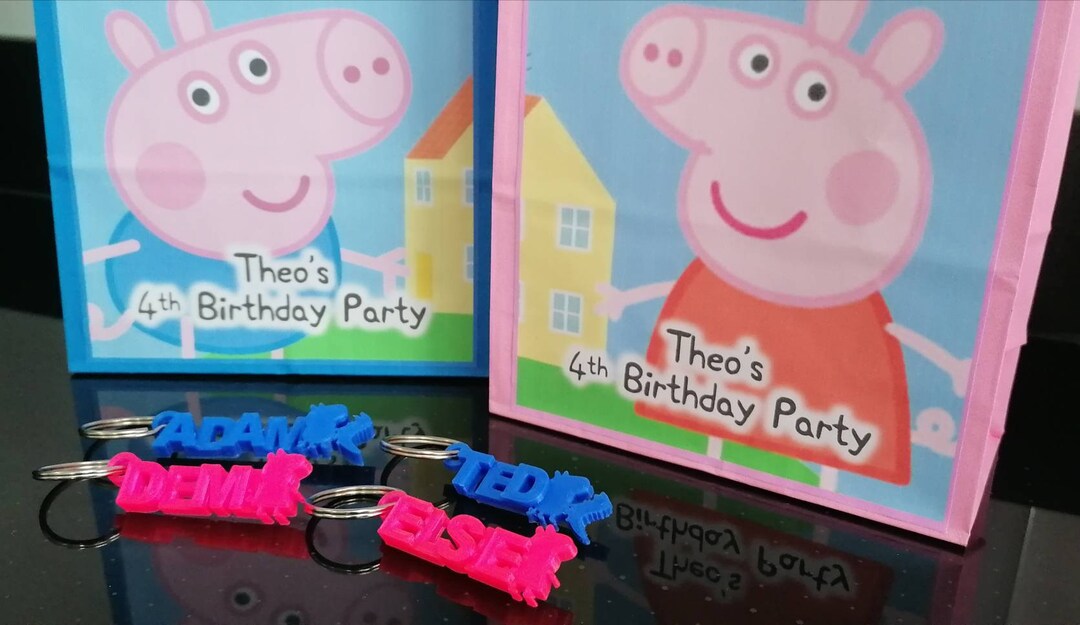 Personalised Peppa Pig Party Bags With Personalised 3D Etsy