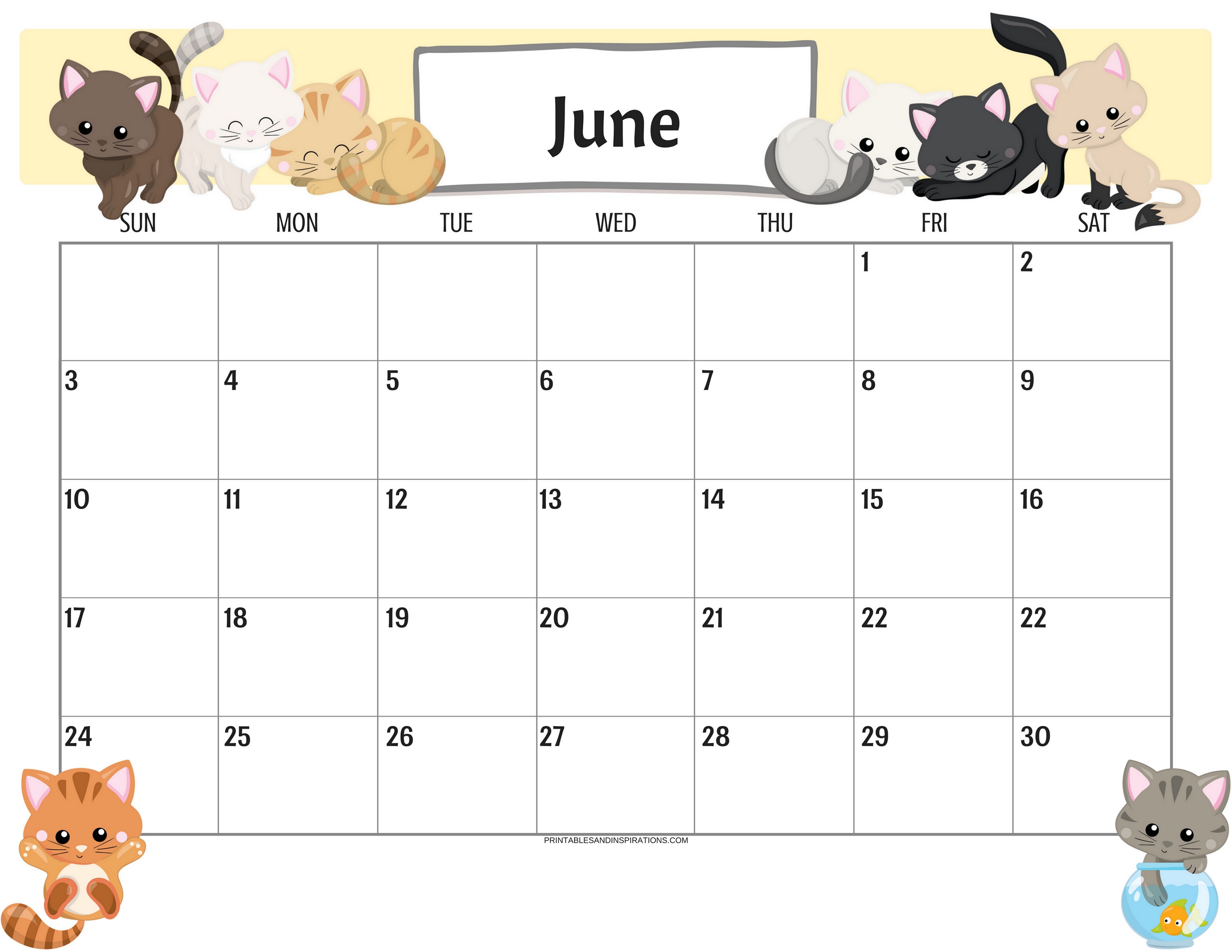 Cute Cats 2019 Calendar Printable Planner PDF With Free 2018 Etsy