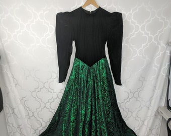 brocade and velvet dress