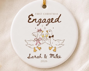 First Christmas Engaged Ornament, Custom Christmas Gift, Engagement Christmas Gift, Silly Goose Wedding Gift, Our First Christmas Keepsake