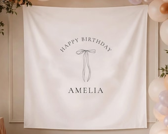 Personalized Birthday Banner, Fabric Birthday Name Flag, Custom Baby Birthday Sign, Fabric Sign, Birthday Decor