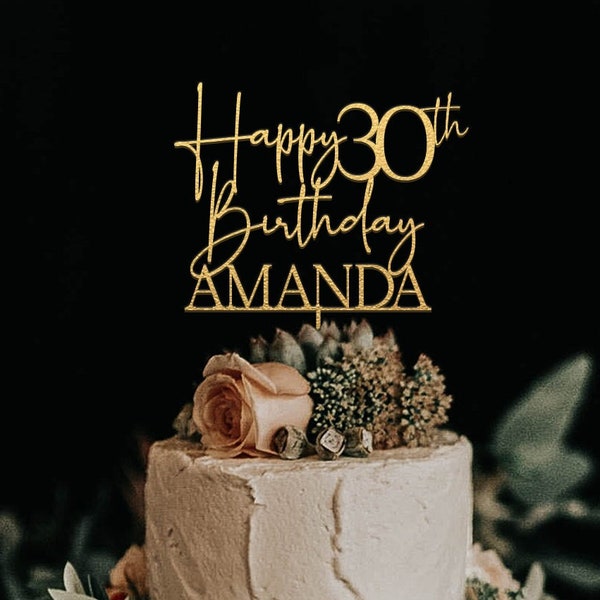 30e anniversaire de gâteau avec nom, joyeux 30e anniversaire de gâteau personnalisé nom, 40e et 50e anniversaire de gâteau, joyeux anniversaire de gâteau