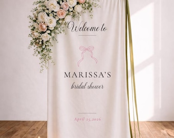 Custom Fabric Bridal Shower Sign, Bridal Shower Welcome Sign, Linen Welcome Sign, Personalized Wedding Decor, Bridal Shower Banner