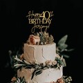 Personalized Happy Birthday Cake Topper with Name, Birthday Cake Toppers, Gold Happy Birthday Cake Topper, Happy 30th 40th 50th Birthday product logo