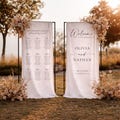Wedding Seating Chart, Custom Fabric Welcome Sign and Seating Chart Bundle Set, Linen Wedding Sign, Wedding Banner, Wedding Decor product logo