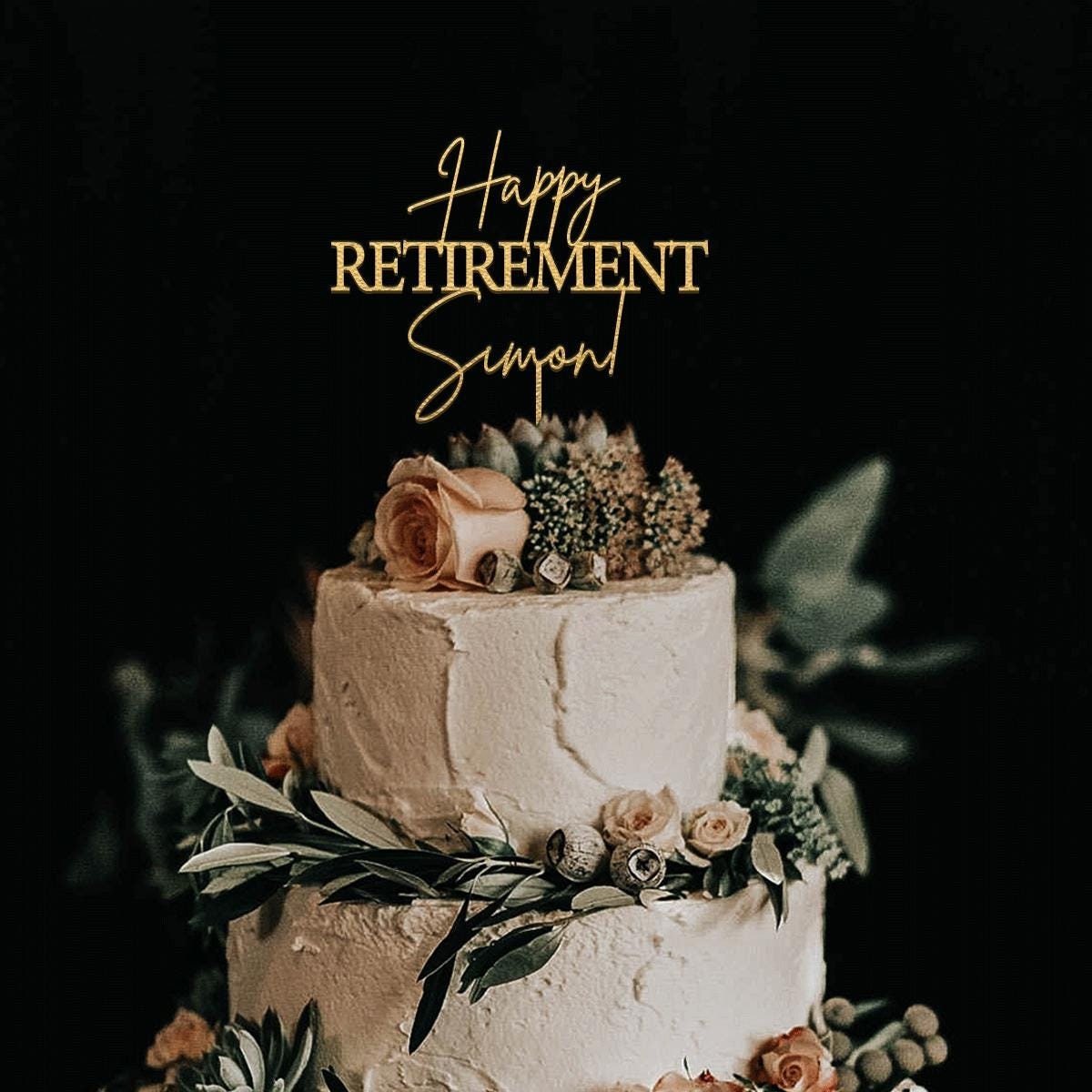 Retirement Cake Topper, Personalized Retirement Gift, Cake Topper for Retirement, Retirement Party Decor, Custom Name Retirement Topper