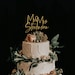 Gold Cake topper for Wedding, Personalized cake topper, Rustic wedding cake topper, Custom Mr Mrs cake topper, Anniversary Cake toppers 