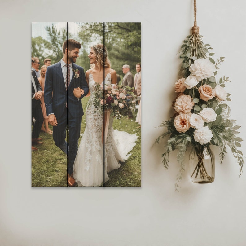 Personalized Photo On Wood, Wedding Gift For Couple, Wood Picture, Rustic Home Decor Photo Prints, Wood Wall Art, Picture Frames image 1