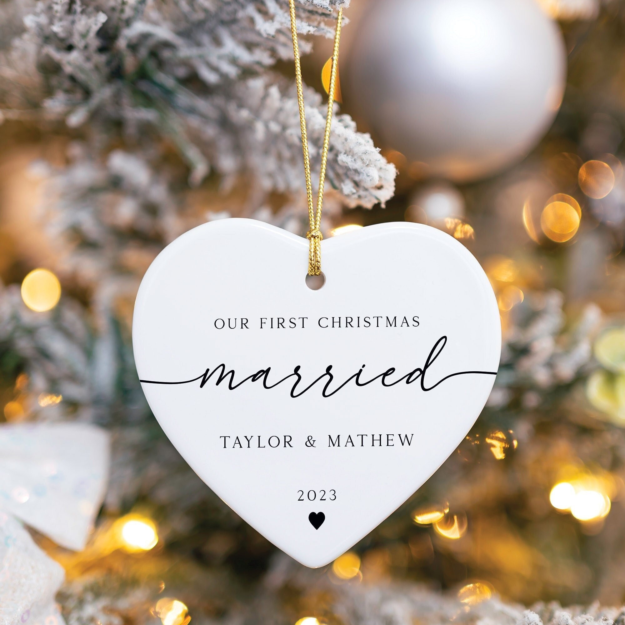 First Christmas Married Ornament newlywed Keepsake Married Christmas First Xmas Married gift for Newlyweds ceramic Husband Gift wife Gift Etsy Ireland