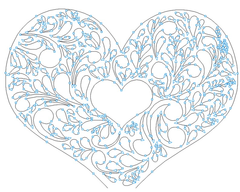CNC Digital File SVG Silhouette Cut File Heart Cake Topper Template Heart Vector Laser Cut Cake Topper Decor for Cake Vector Template