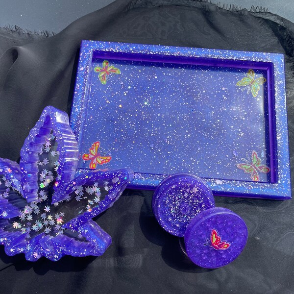 Purple Rolling Tray Etsy