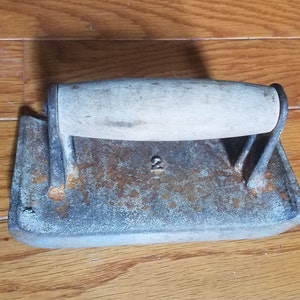 Vintage Rusty Metal Tool with Wooden Handle/Rustic Decor/Shabby Chic/Men&#39;s Cave