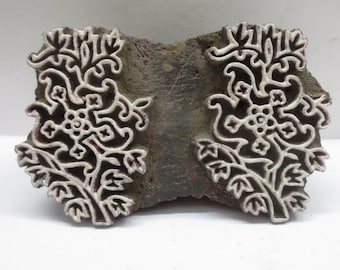 Indian Abstract Leaf Pattern Wooden Printing Block