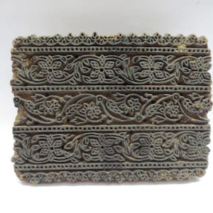PARROT BIRD ANTIQUE Wooden Hand Carved Textile Printing On Fabric Printing Stamp Fine Mughal Design