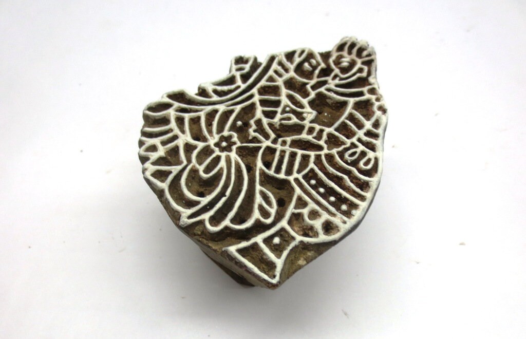 Indian Wooden Hand Carved Wood Stamp Perfect for Clay Etsy