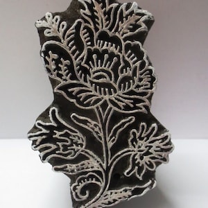 Indian wooden Block hand carved textile printing on fabric blocks / stamp unique Fabric Block Stamp STAMP FLORAL DESIGN U97