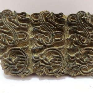 Mano decorativa tallada sello de madera indias Sellos de Brown textiles Bloque de imprenta 