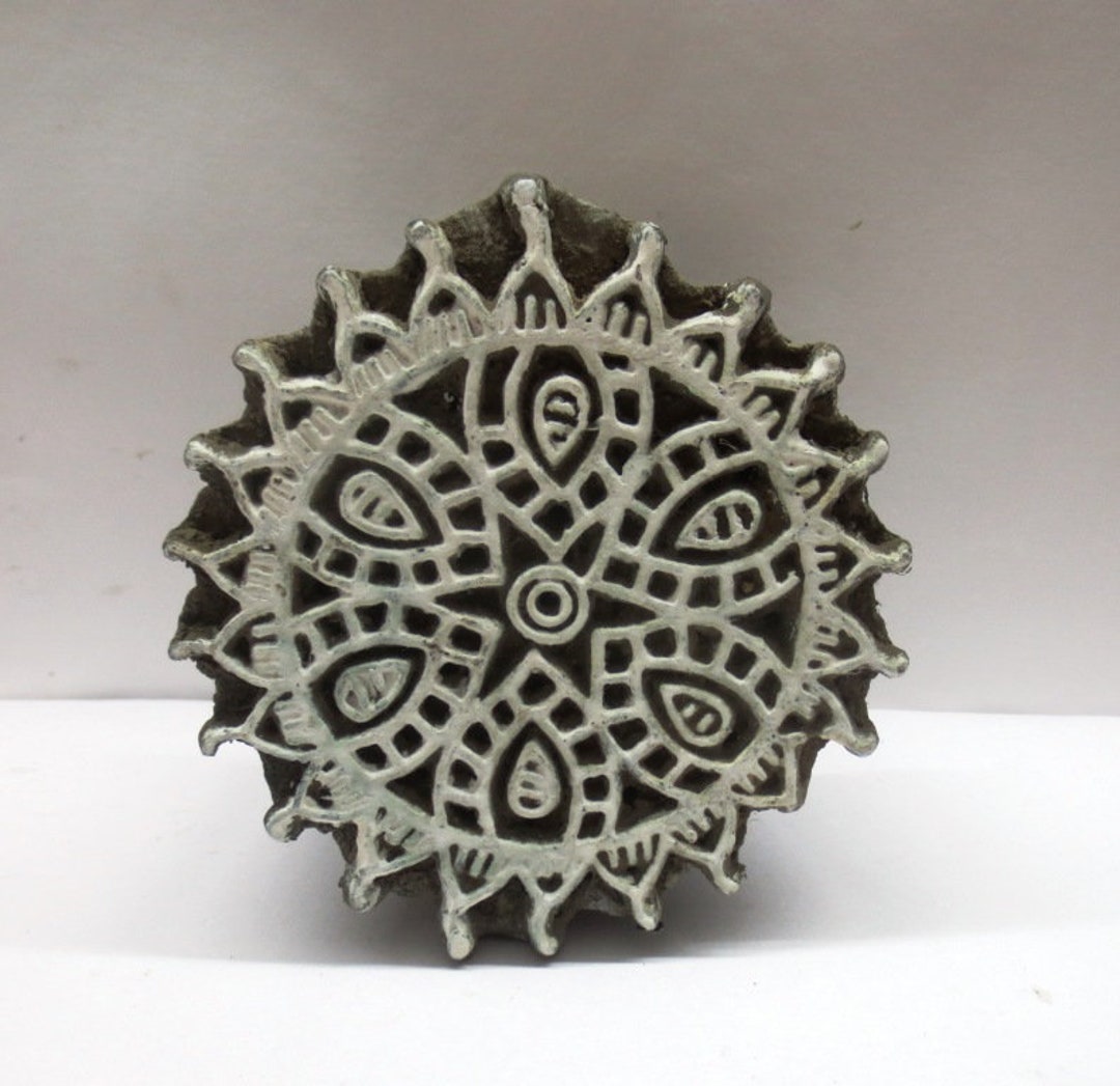 Textile Stamp Indian Wooden Block Stamp Antique Vintage Hand Etsy