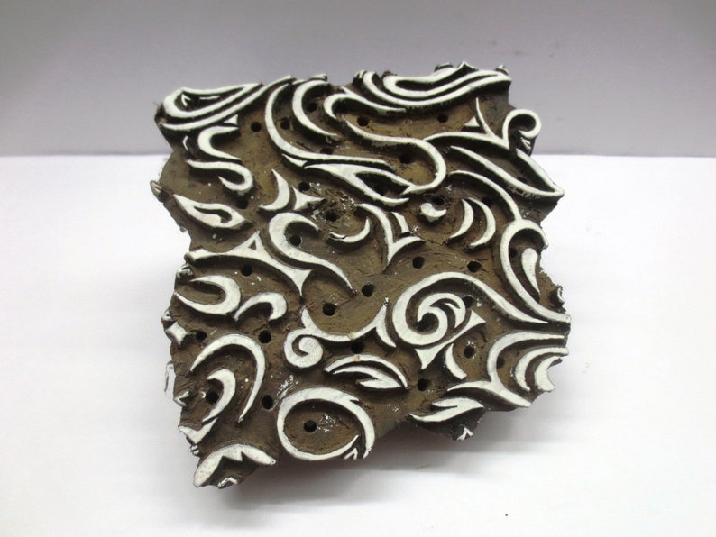 Hand Carved Indian Block Printing Stamp Textile Printing Wooden Stamp for Printing Textile Paper Printing Stamp Stamp Block Christmas gift