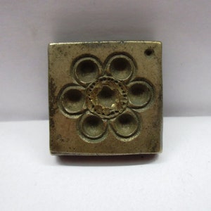 Antique Indian Brass Bronze Jewelry Making tool ethnic Mould Stamp Dye Wax Seal traditional Ribbon motif ETHNIC FOLK DESIGN pendant pattern