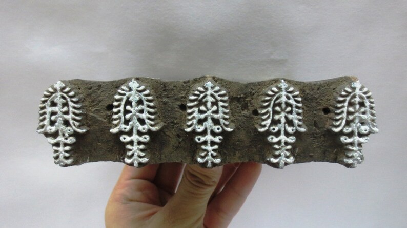 Indian Wood Hand Block Print Stamp Ethnic bold carving border design