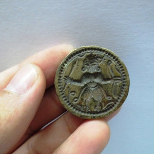 Antique Indian Brass Bronze Jewelry Making tool ethnic Mould Stamp Dye Wax Seal Tribal religious Hindu God Amulet