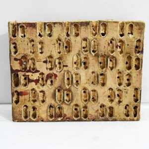 VINTAGE wooden hand carved textile printing on fabric block / stamp UNIQUE carving for home rustic decor wood panel
