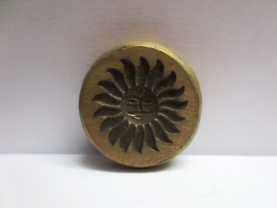 Vintage Indian Brass Bronze Jewelry Making tool Mould Stamp Dye Wax Seal ring design Heart imprint Pattern