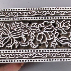Indian wooden Block hand carved textile printing on fabric blocks / stamp unique Fabric Block Stamp BORDER DESIGN PRINT