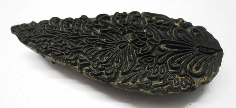 Wooden Hand Carved Textile Printer Fabric Block Stamp Vintage Print Pattern