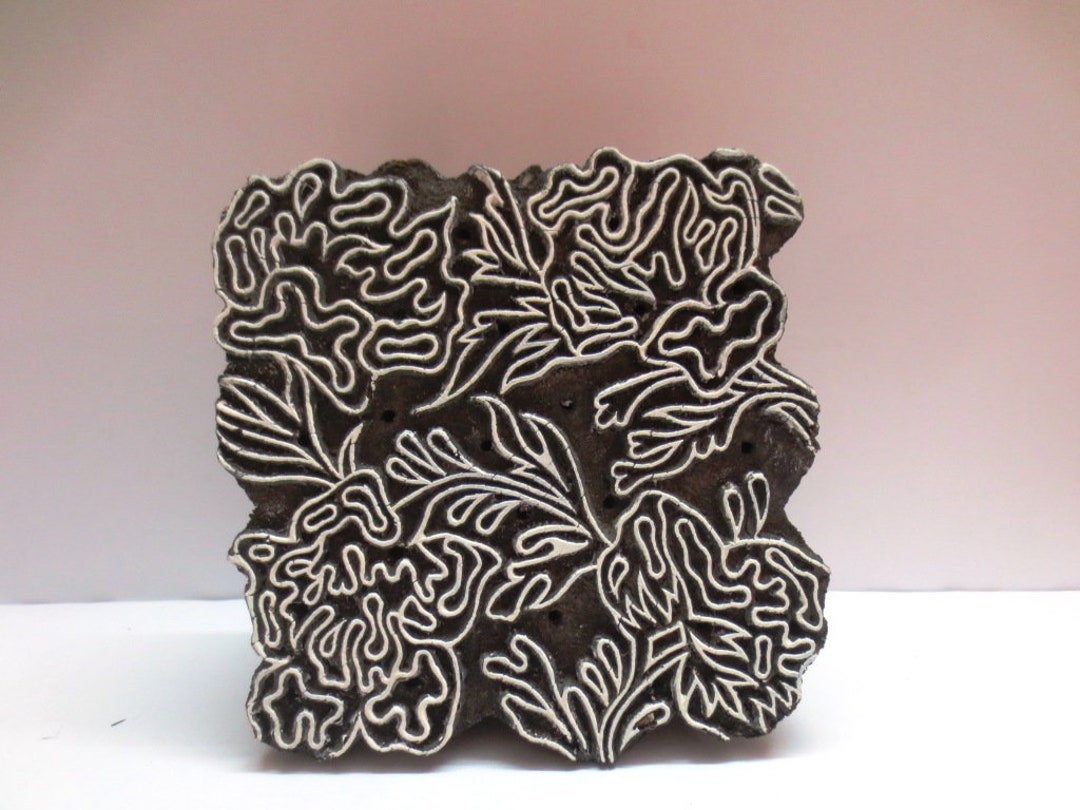 Textile Stamp Indian Wooden Block Stamp Antique Vintage Hand Etsy