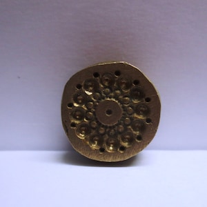 Vintage Indian Brass Bronze Jewelry Making tool round ethnic Mould Stamp Dye Wax Seal vintage traditional imprint ethnic Pattern