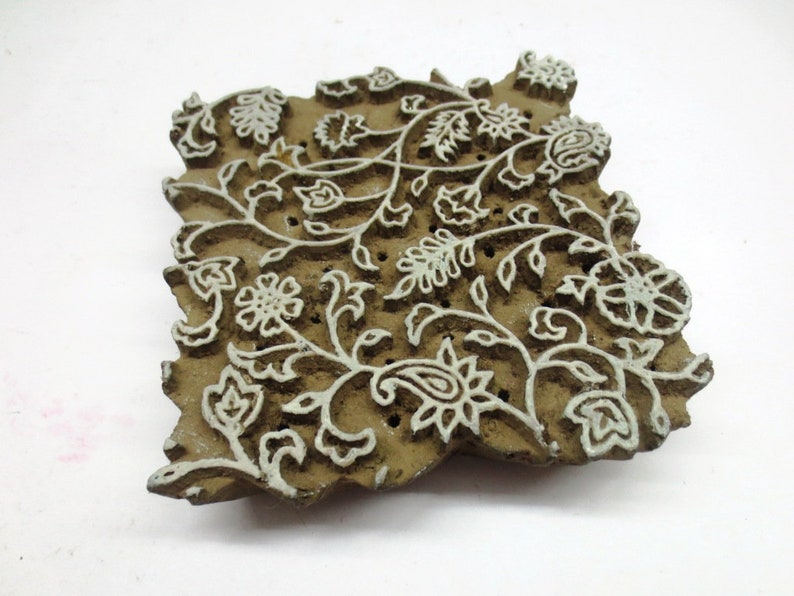 Textile Stamp Indian Wooden Block Stamp Antique Vintage Hand Carved Wood Print FINE DESIGN PRINT