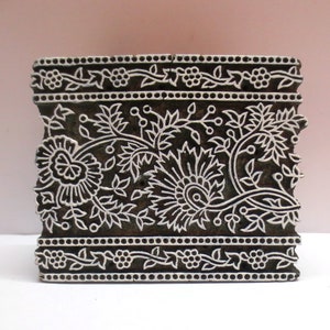 Highly used Textile Block Stamp,ETHNIC floral Carving Design Printing Block,Apparel Fabric Wooden Art,Traditional Printing Wooden Stamp