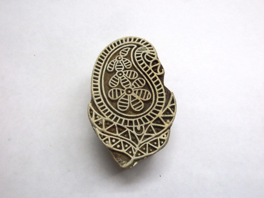 Decorative Blocks Indian Wood Block Printing Stamps Paisley Etsy