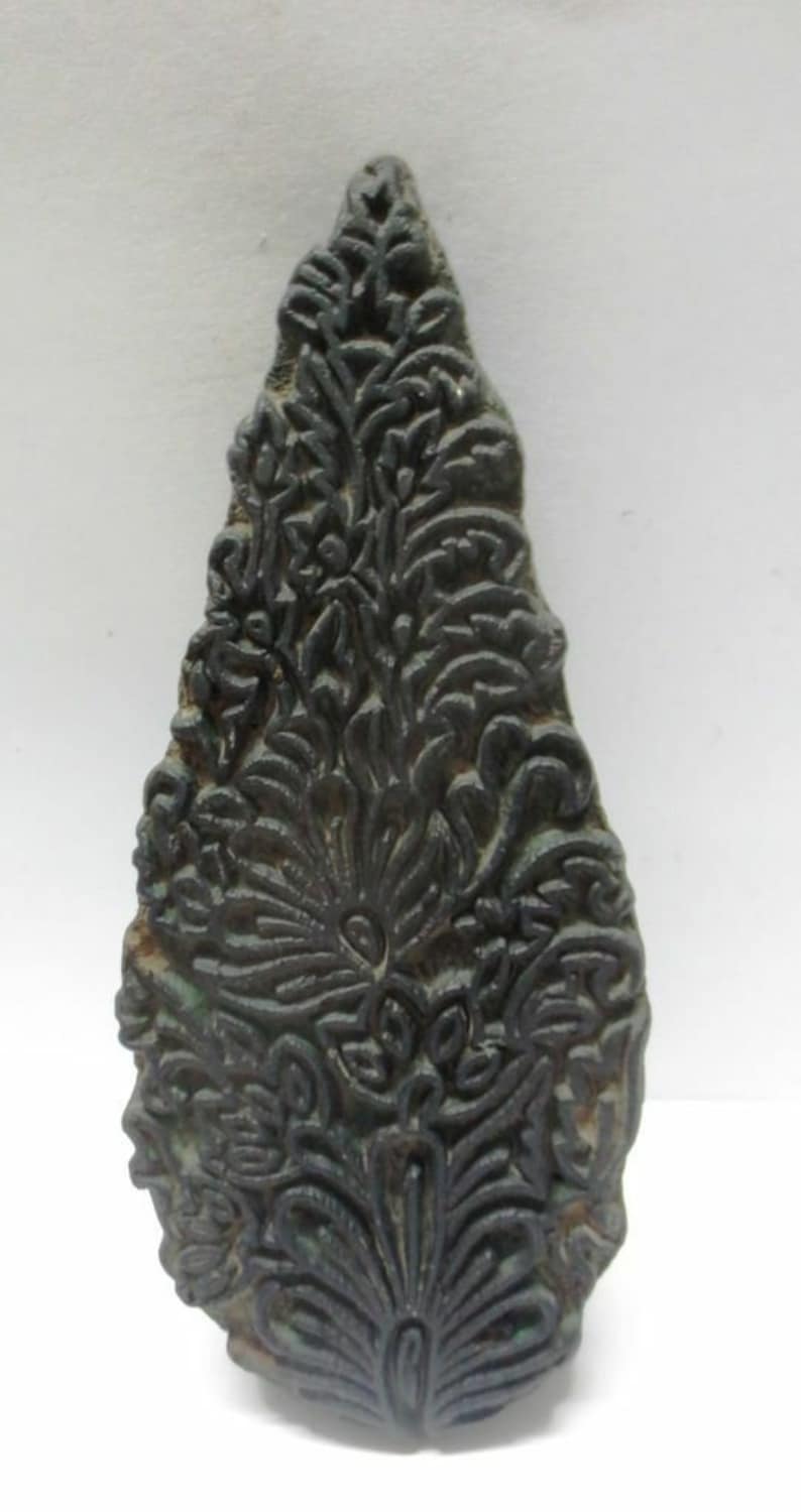 Wooden Hand Carved Textile Printer Fabric Block Stamp Vintage Print Pattern