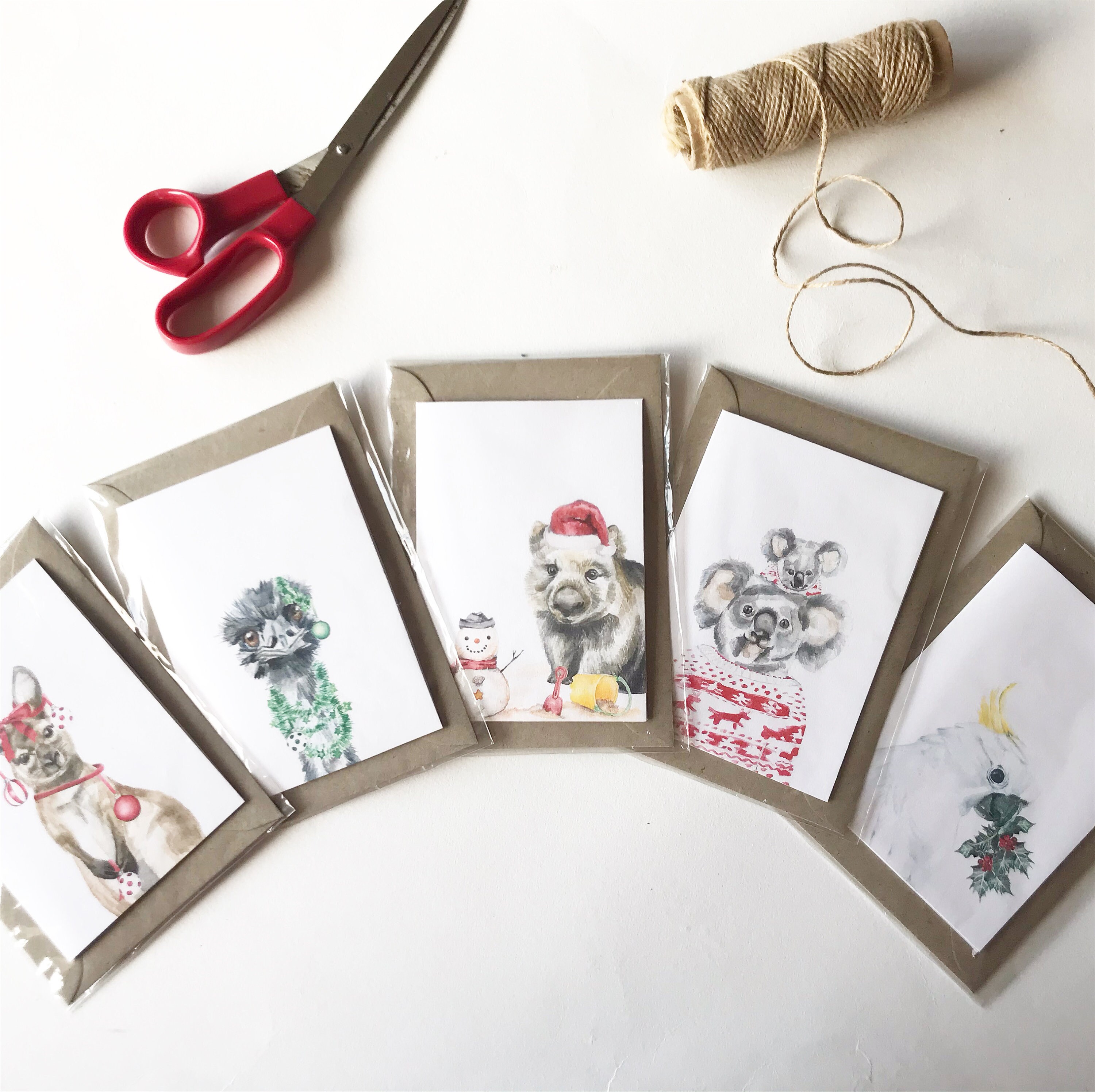 Christmas Card Set of 5 Etsy UK