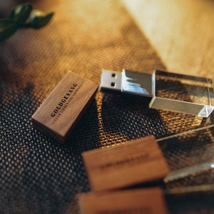 madera vidrio USB 3.0 memoria USB grabada vidrio boda memoria USB 3.0
