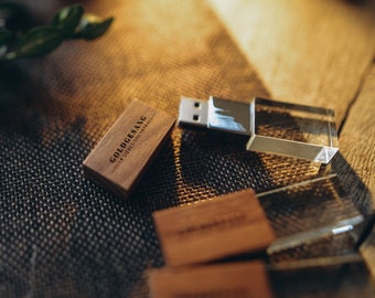 wood glass USB 3.0 engraved usb stick glass wedding USB stick 3.0