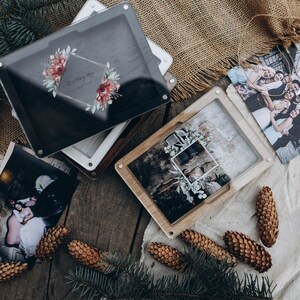 Wooden photo box with transparent lid weding gift box image 2