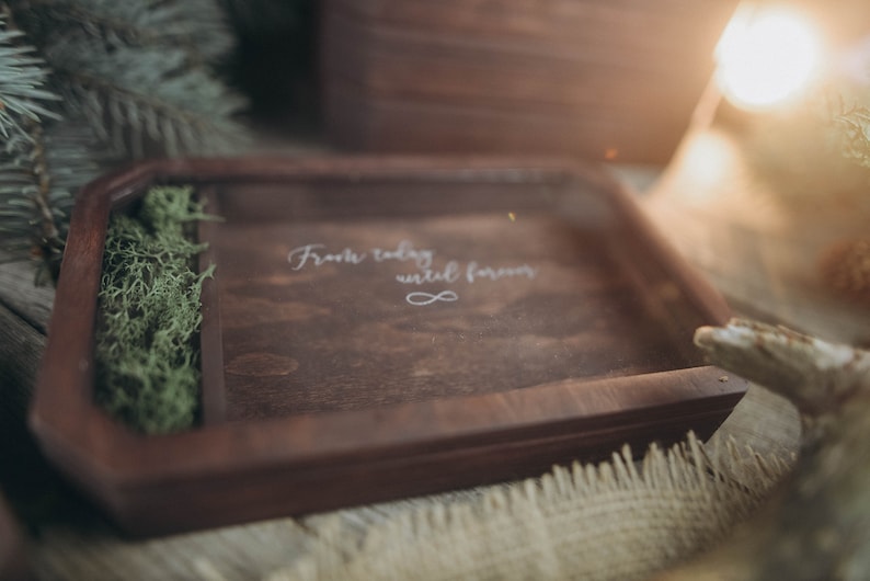 wooden box with with a transparent cover for photo and usb 3.0 wedding gift image 4