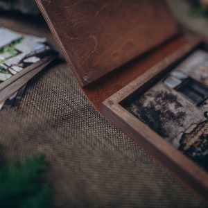 wood and leather photo box wedding gift box 4 x 6 10 x 15 5 x 7 13 x 18 image 5