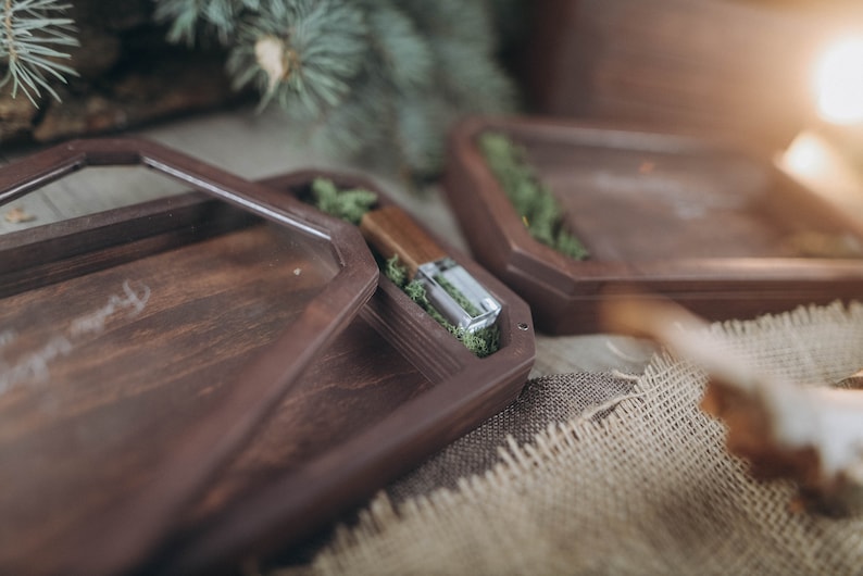 caja de madera con tapa transparente para fotos y usb 3.0 regalo de bodas imagen 3