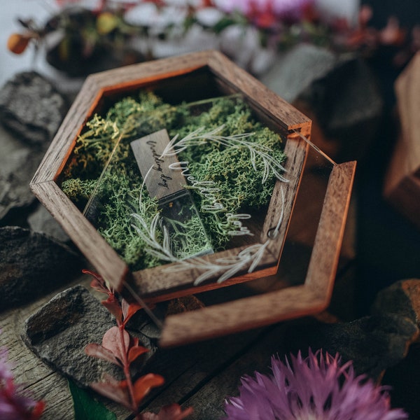 USB-Box aus Holz mit Gravurbox personalisiert USB 3.0 Hochzeit