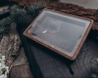 coffret en bois ou photo avec cadeau de mariage personnalisé