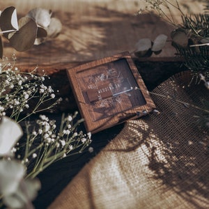personalized wedding usb box with a transparent lid wooden usb 3.0 with wooden box image 3
