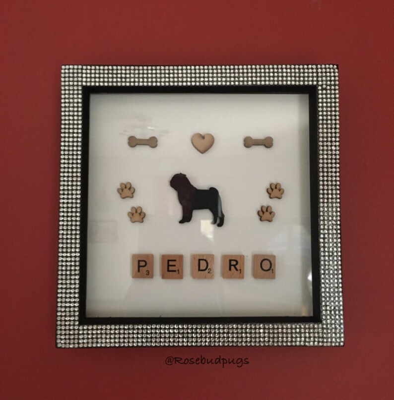 Personalised Pug Box Frame