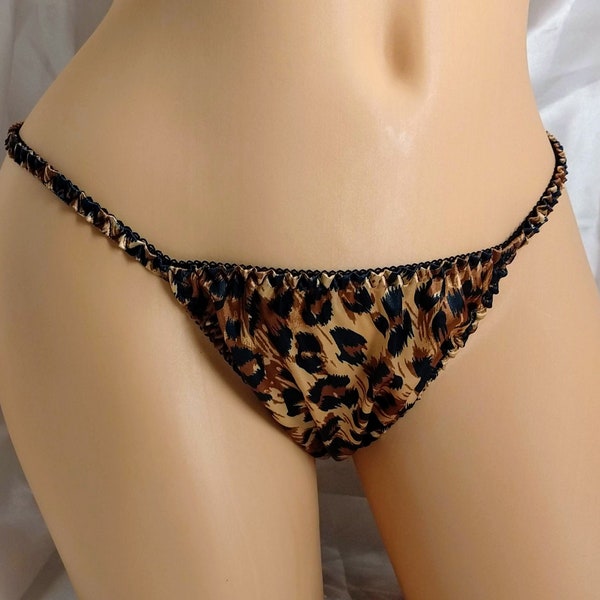 Cheetah print satin string bikini classic Joe Boxer style