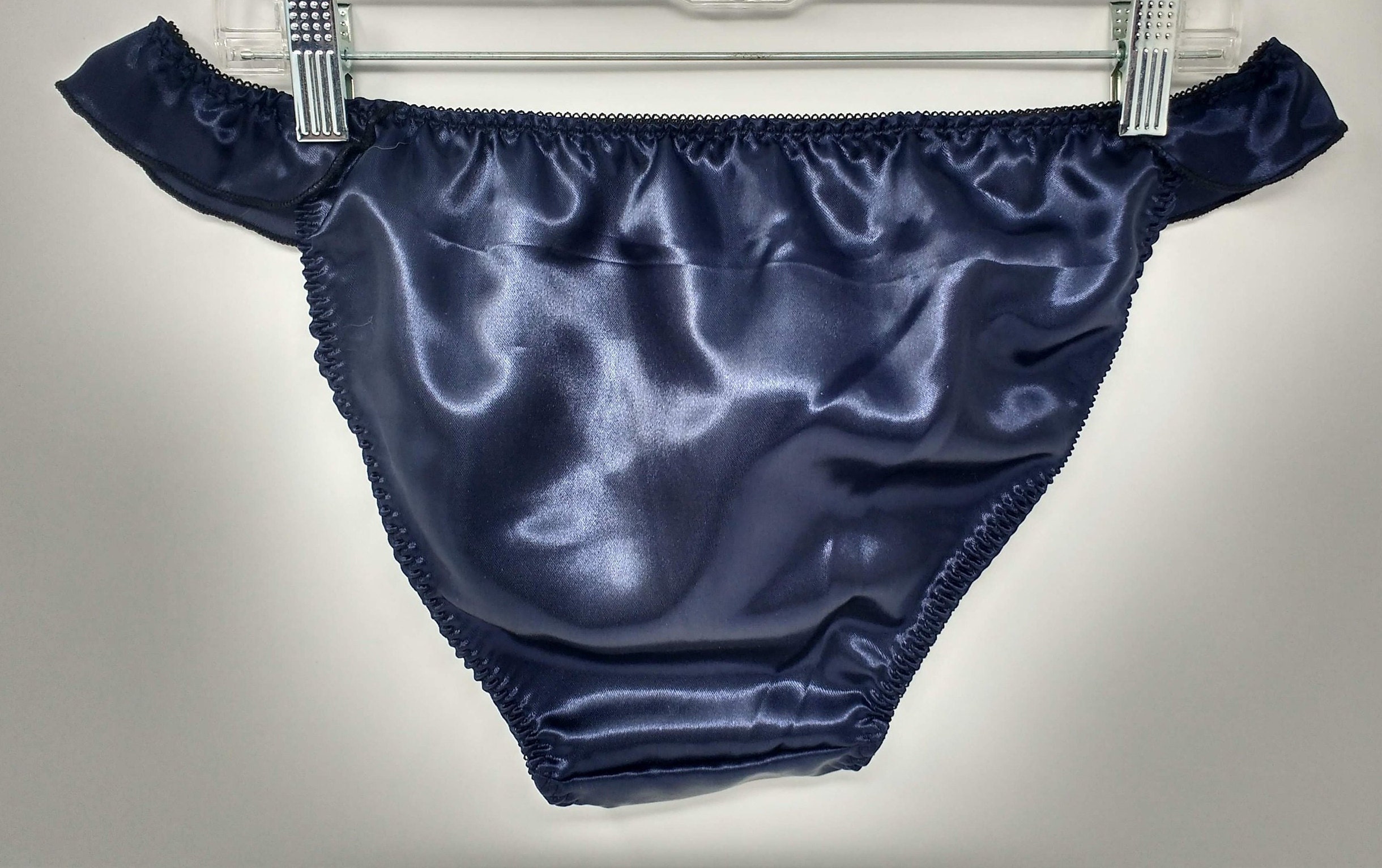Navy Blue Satin Flutter Panties Classic VTG Style Etsy