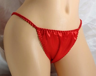 Red Satin String Bikini panties, Classic Joe Boxer style
